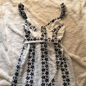Navy & White Eyelet Dress